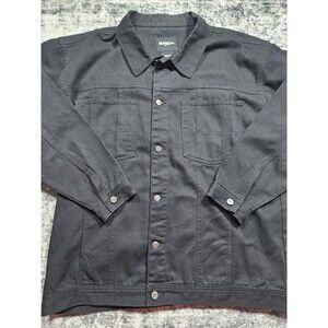 Vintage Man Alive Black Denim Jean Jacket Men's Size XXL 2XL